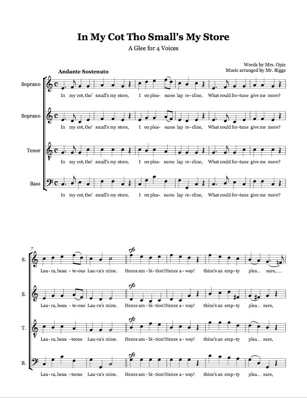 In My Cot Tho' Small's My Store - Glee1.jpg